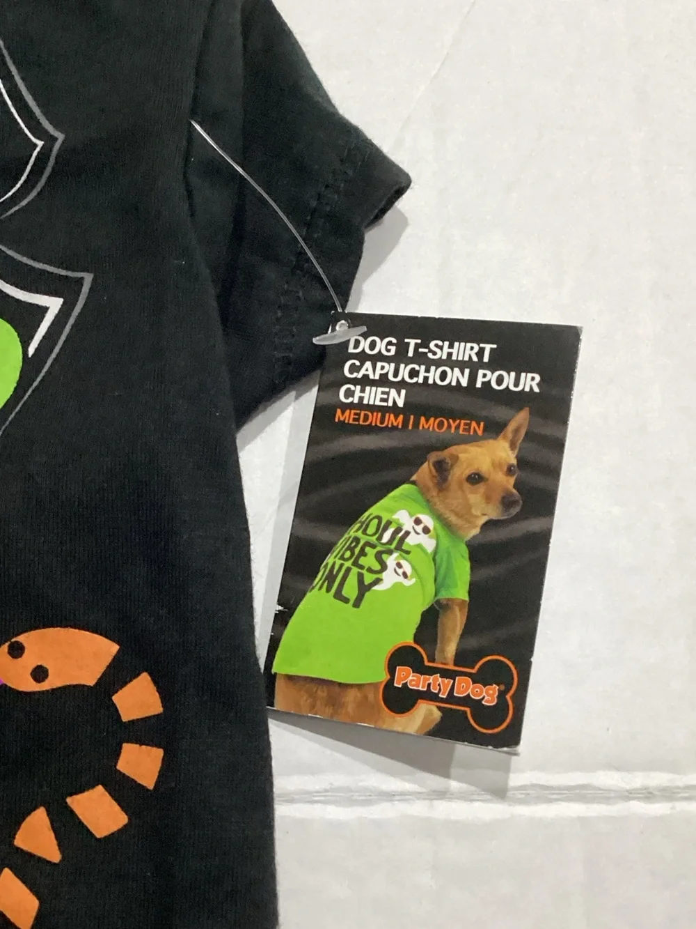 Black Halloween Skeleton Tuxedo Dog T-Shirt